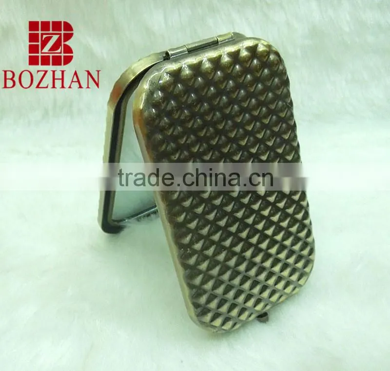 Good quality & sale bronze rhinestone makeup mirror/ charm bronze pocket mirror/high quality rhinestone cosmetic mirror