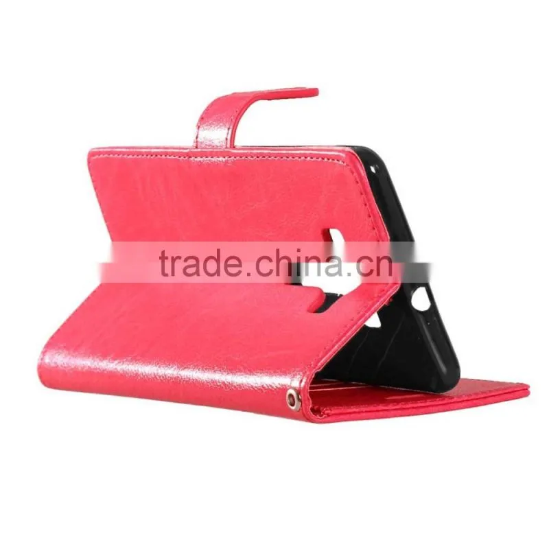 PU Leather Cell Phone Flip Wallet Kickstand Case for ASUS ZenFone 3 Deluxe ZS570KL 5.7