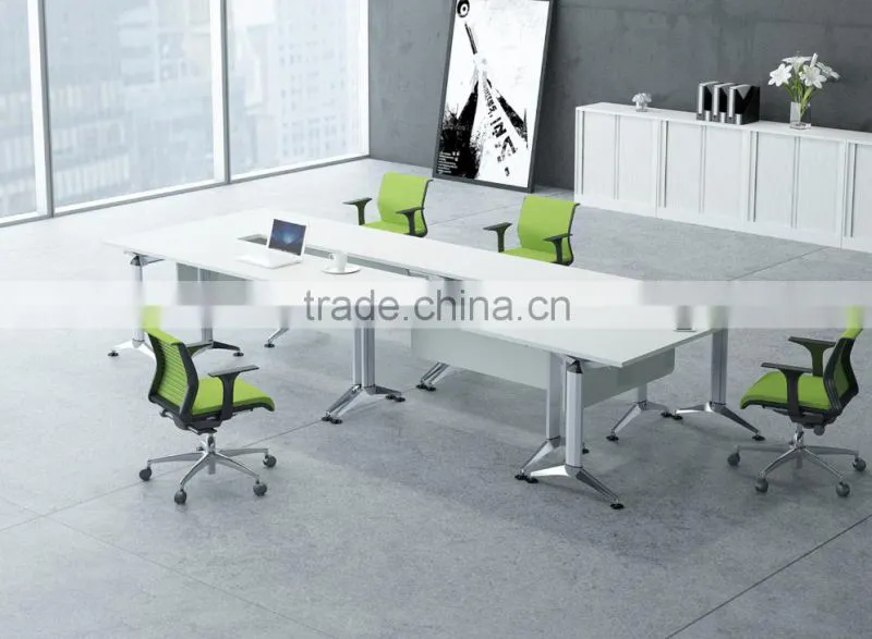 2016 Liansheng white MFC conference folding table for board room