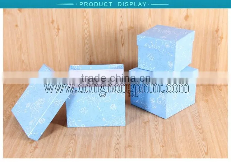 Square delicate pattern custom printed hat box