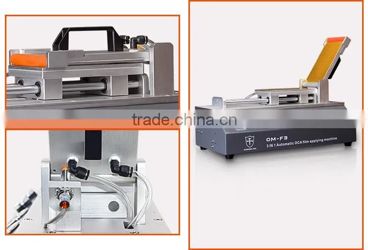 OCAmaster Universal 3 in 1 OCA Film Laminating Machine OM-F3 For LCD Refurbishing With Built-in Compressor & Vacuum Pump