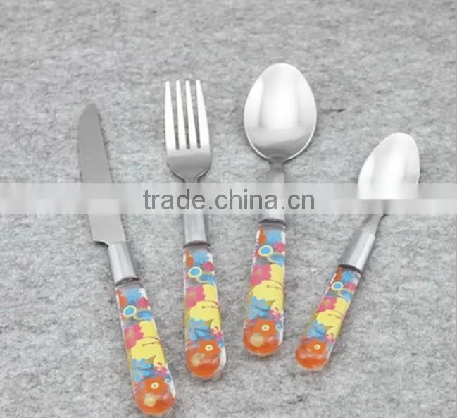 stainless steel cutlery with plastic handle