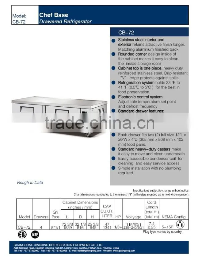 Chef Base Refrigerated Equipment Stand_CB-72