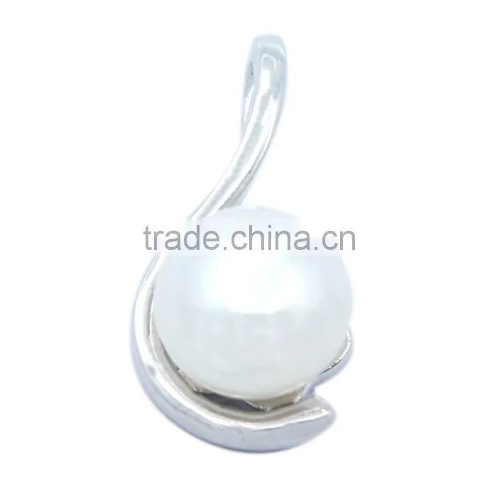 925 Sterling Silver jewelry wholesale single pearl pendant necklace