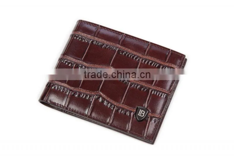 Branded Alligator Pattern Top Grain Leather Men Wallet with Good quality