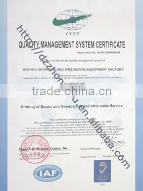 ZM-352 fully automatic egg incubator with ISO certification
