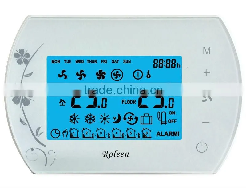 RL309Set Big LCD Touch Screen RF Wireless Programmable FCU Room Temperature Controller