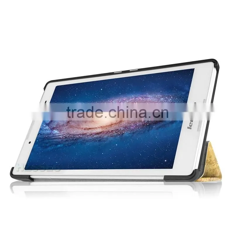 8 inch three folding lether tablet case for Lenovo Tab 2 A8-50F slim pattern case