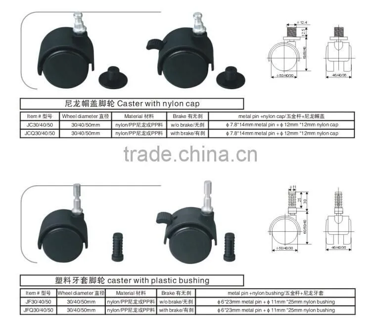 Foshan factory 2016-2017 furniture hardware accessory top fixing plate caster