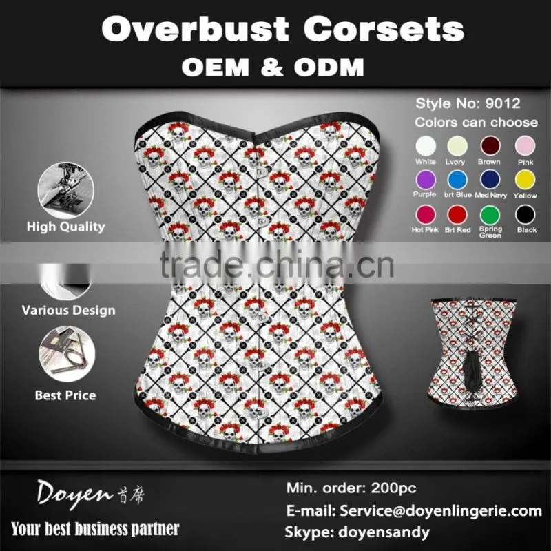 2016 newest fashion cheap waist shaping corsets Printed waist training corset
