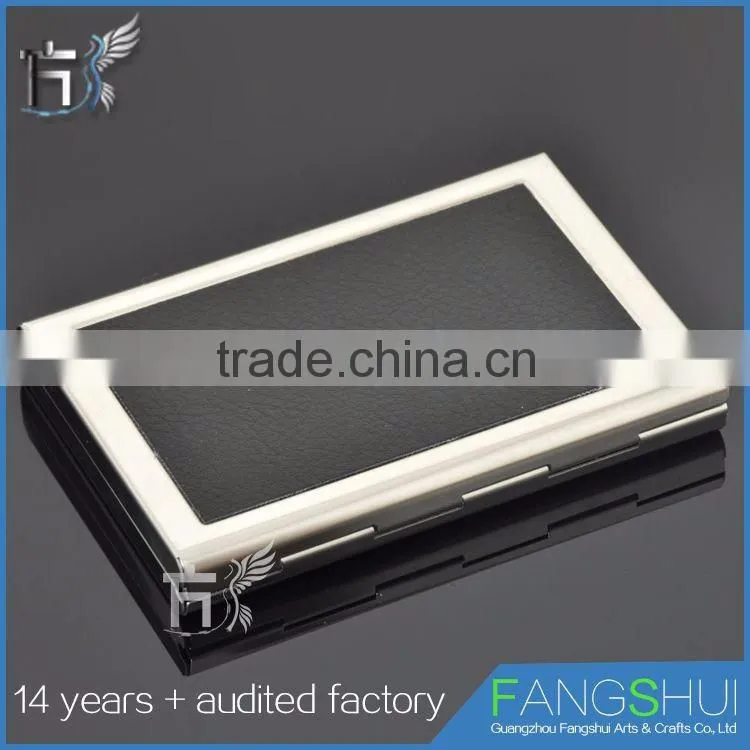 2016 hot sale leather and metal business card holder wholesale