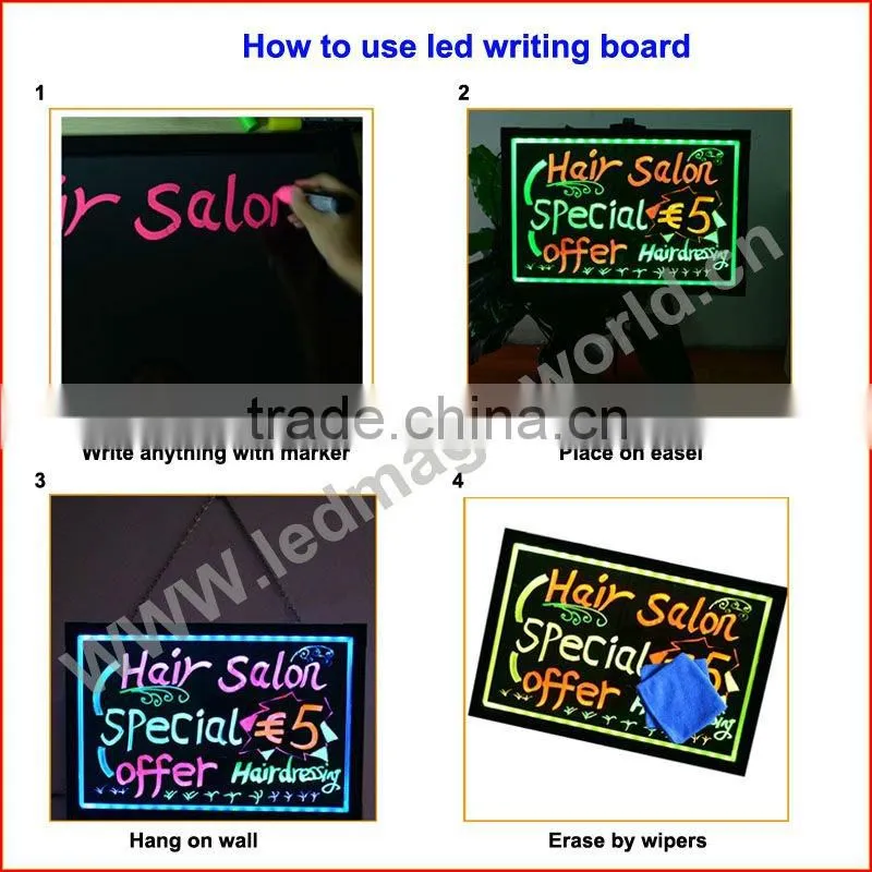 High Quality Sparkle Neon Marker Pen Chalk Board LED Writing Board