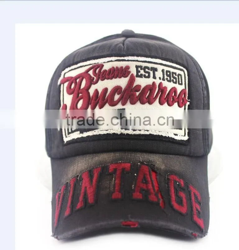 Washed Baseball Cap Blank Hat with metal buckle