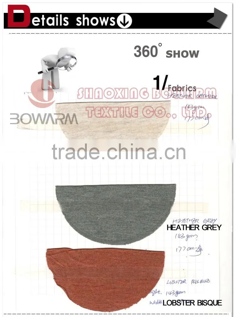 100% Rayon Yarn Dyed Melange Stock Single Jersey Knit Fabric