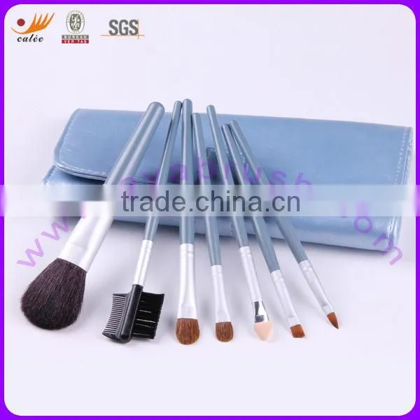 7-pieceTravel Cosmetic Brush Set,with Goat Hari and Wooden Handle
