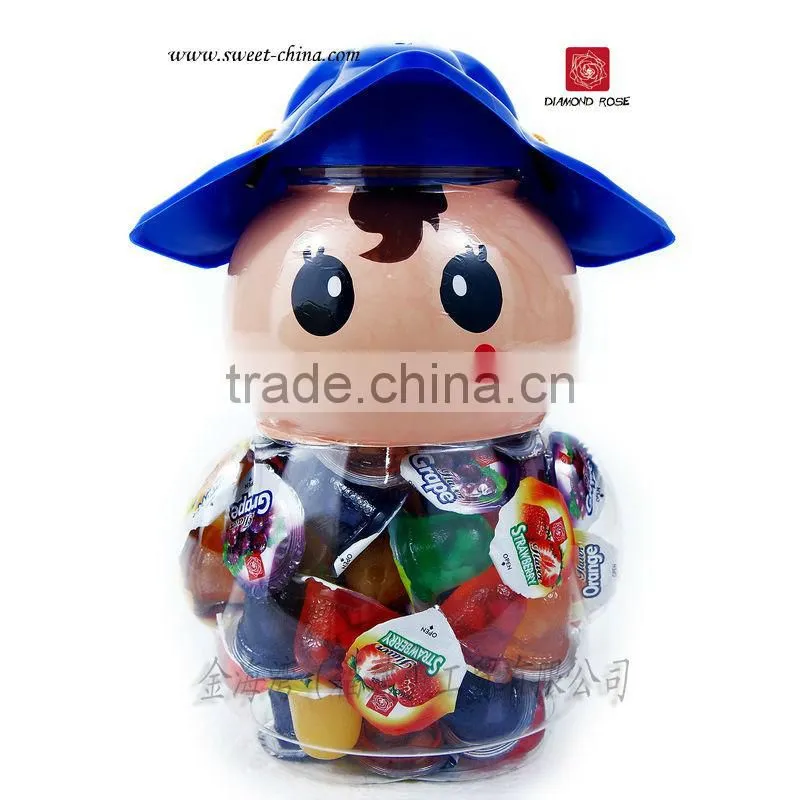 Mini fruit jelly in jar