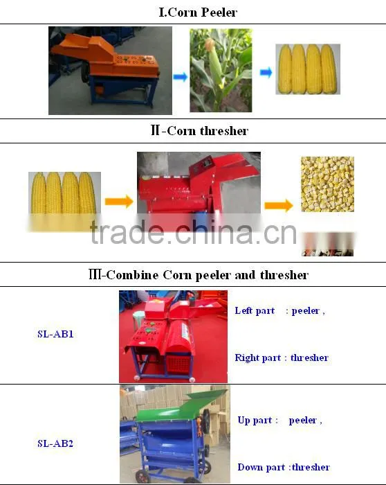 New generation corn maize peeler and thresher, corn peeler, corn thresher