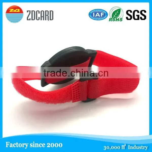 nylon black white reusable id bracelet wristband
