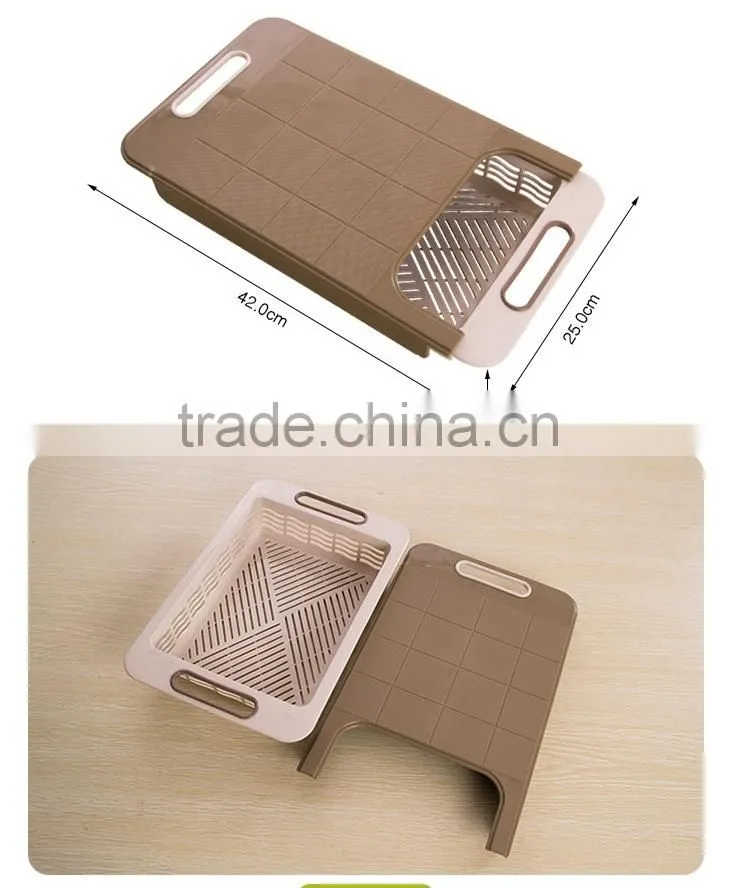 Multifunction Kitchen PP Plastic cutting Board With Drawer