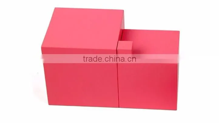 Preschool kid toy wooden Montessori Pink Tower set made in china