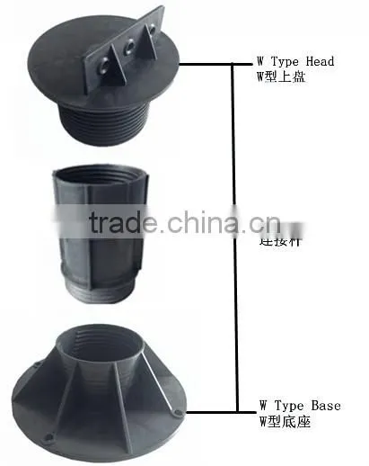 Vitian PP material adjustable plastic pedestals for outdoor WPC decking
