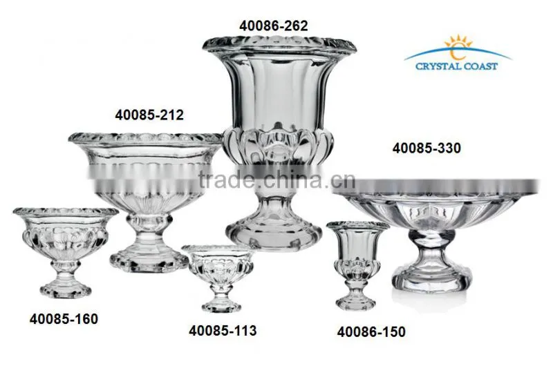 clear glass bowl with stem;clear glass pedestal bowl;clear footed glass bowl