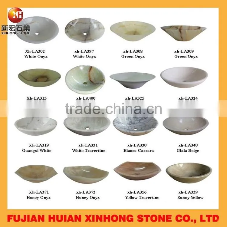 indoor and outdoor used deep marble stone basin in beige stone