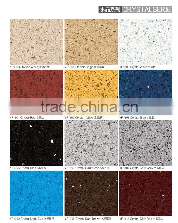 Color grey artificial quartz stone countertop for sale