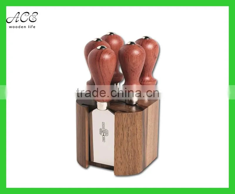 wooden cheese knife block