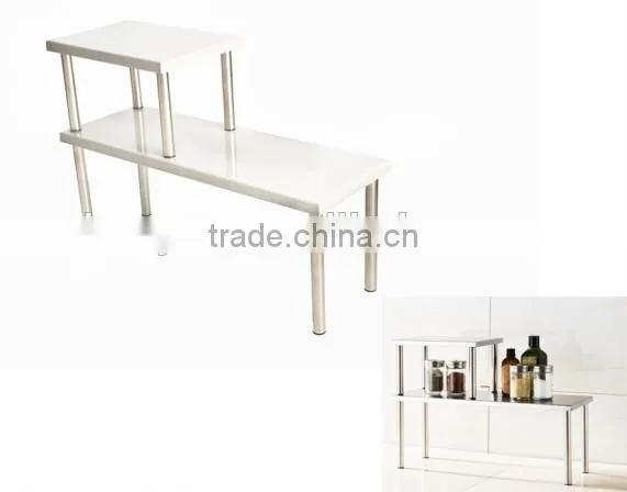 2 Tiers Rectangle Metal Sauce Bottle Storage Kitchen Shelf