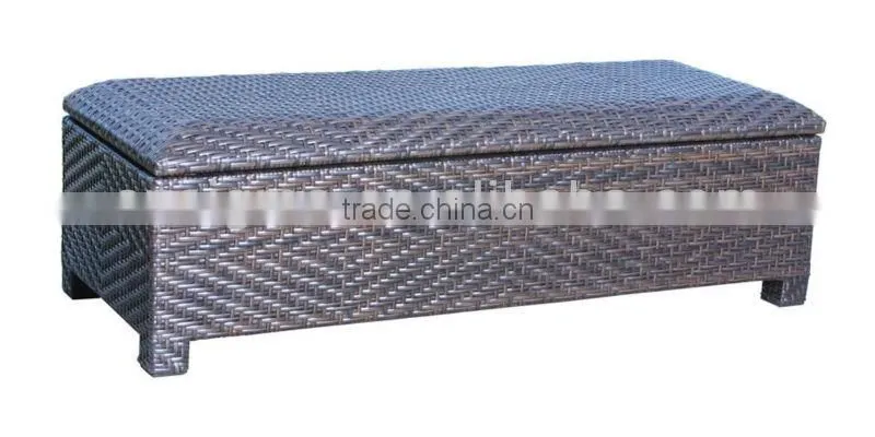 2017 Trade Assurance Sigma Customized Outdoor Wicker Brown long rattan storage ottoman