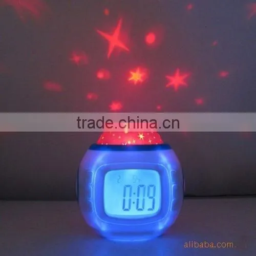 Night Projector and Sound Shooter With 6 Lullabies and 4 Nature Sounds Large LCD Alarm