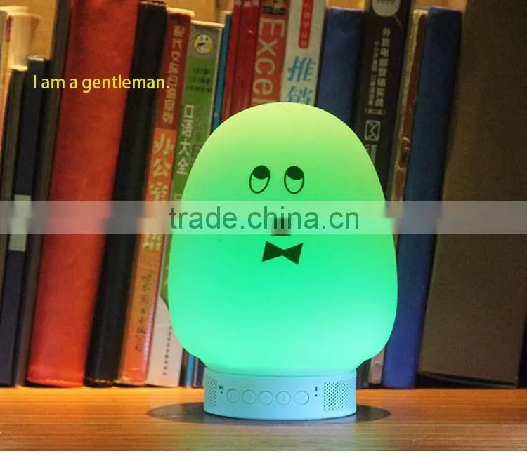 2017 silicone cute mood touch app colorful bluetooth speaker with led light