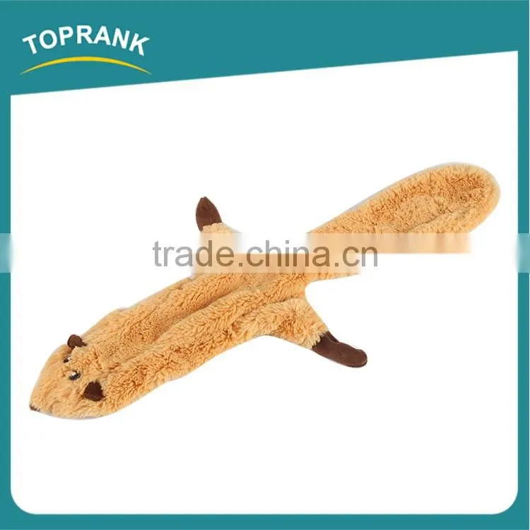 Hot selling pet chewing unstuffed PV plush fox shaped dog toys