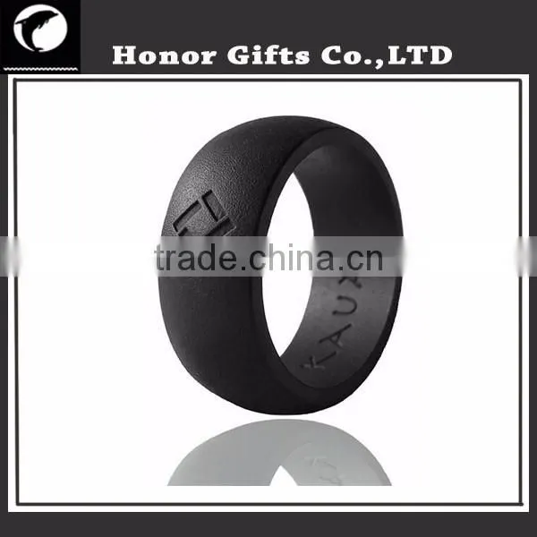 Food Grade Eco-friendly Wedding Men's Black Silicone Rings