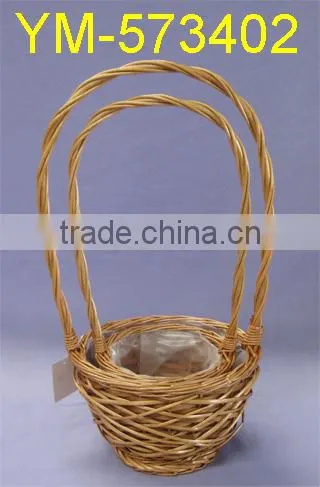 New Design Handmade Willow Flower Basket With Handle ,Good quality