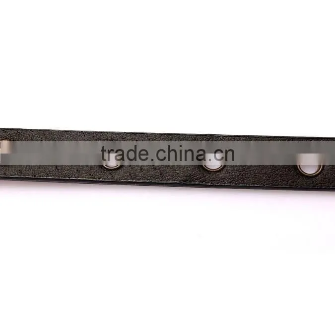 Wholesale rivets decorated pin buckle sex girl thin PU waist belt adjustable eyelets belts