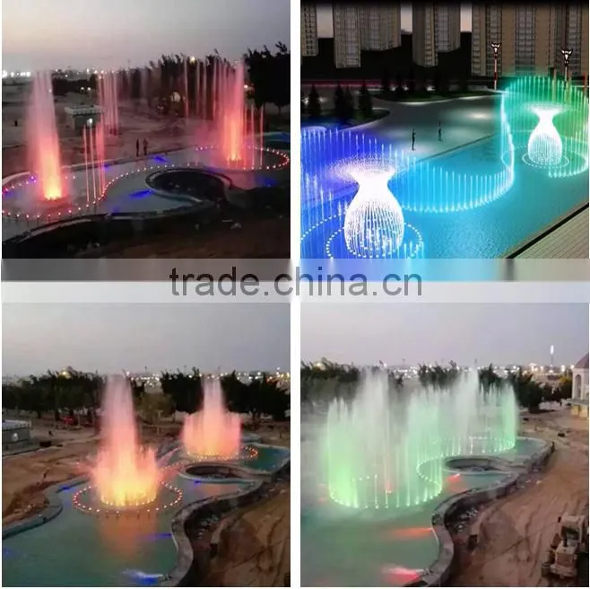 outdoor seven color led light musical dancing garden fountain