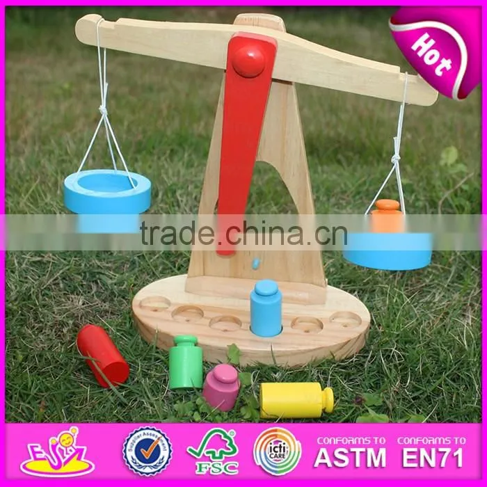 2015 Brand new wooden balance scale toy, balance wooden toy, preschool wooden balance scale toy W11F053