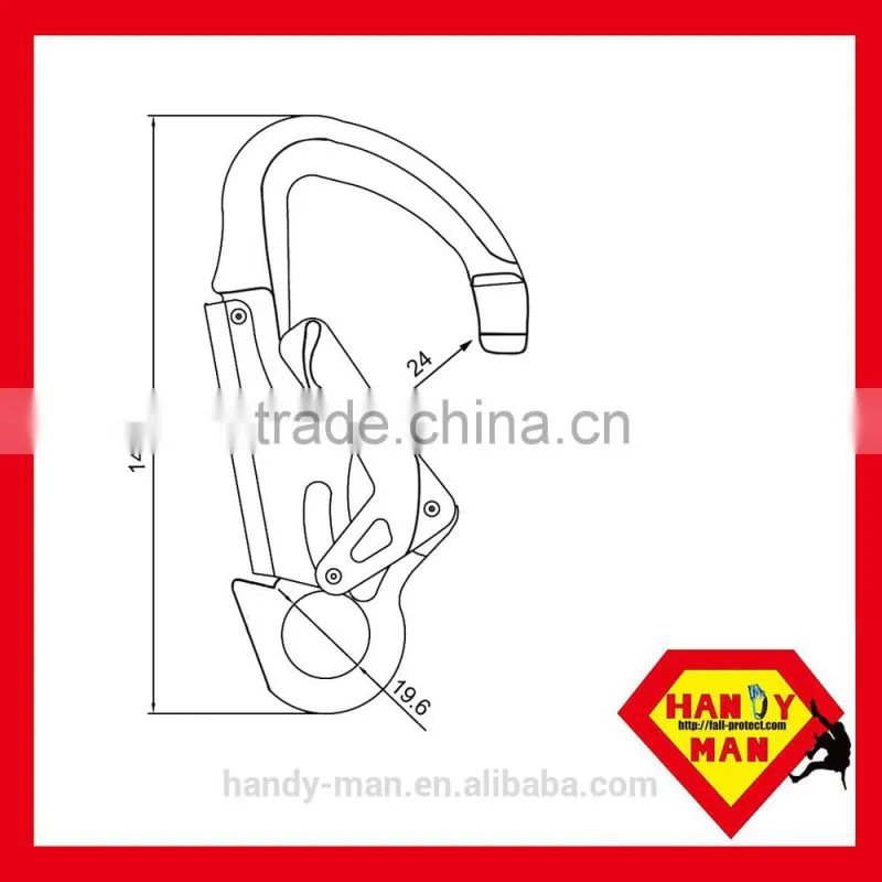 Double Action Locking Industrial Aluminum Safety Hook