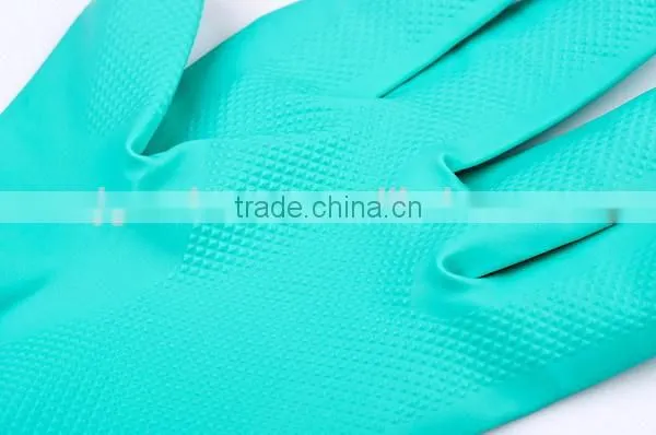 Green Nitrile Washing Up Household Rubber Gloves
