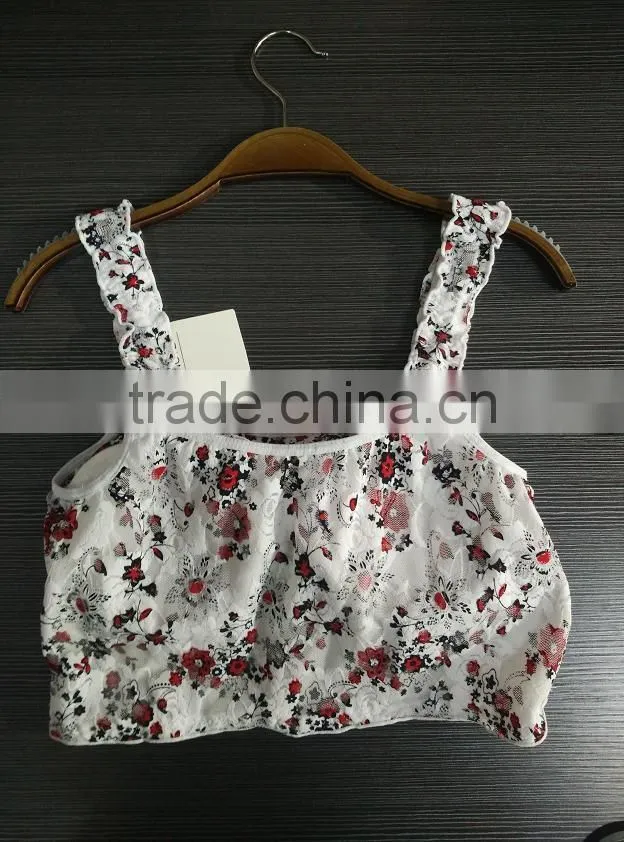 2015 latest fresh fashion sexy flower lace bra