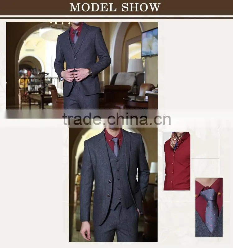 2015 hot sale bespoke tailored made men's business suits made in china