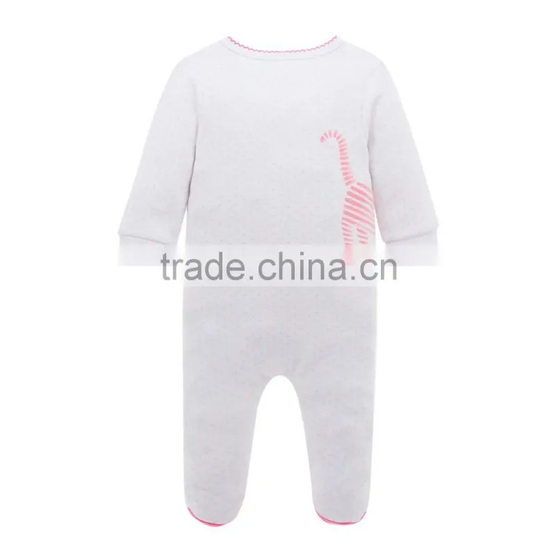 2017 New Fashion Girl Clothes 100% Cotton Animal Design Newborn Baby Rompers For Winter