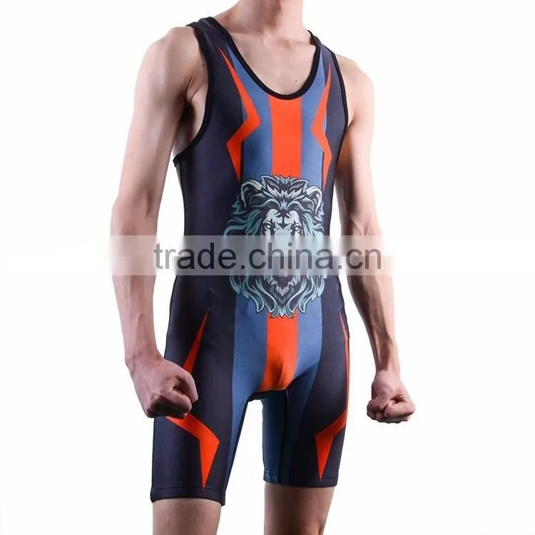 OEM cheap and professional low cut custom made wrestling singlet for sale