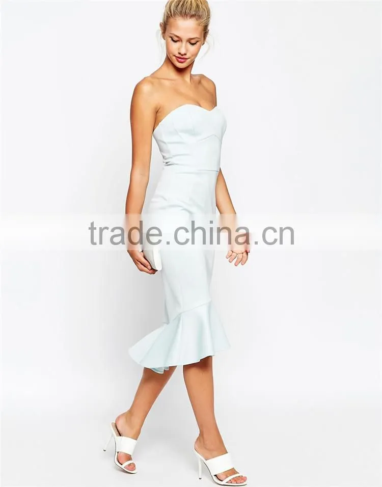 OEM womens evening party dress strapless formal party dress