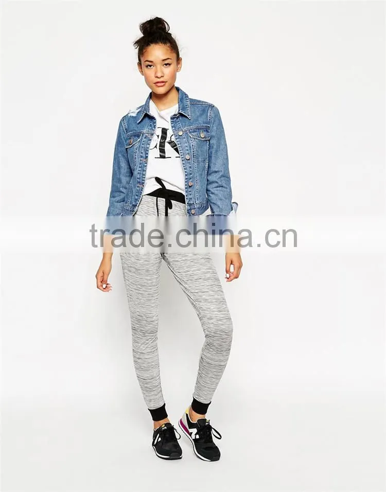 Womens lightweight space dye joggers with contrast cuff fashion jogger pants wholesale