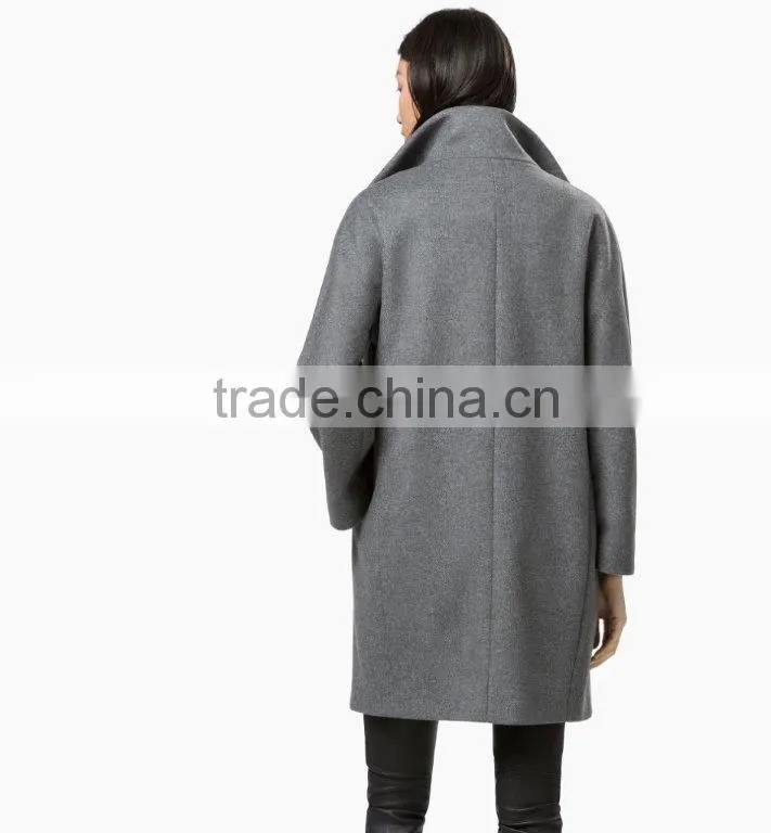 grey color stylish design lady coat