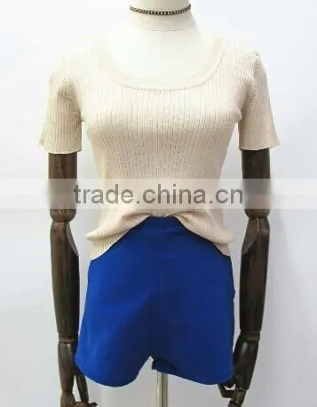 Runwaylover Europe Style 2017 Ladies Fashion 100% Cotton High Waist Shorts With Side Zipper