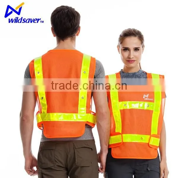 Fashion flashing led waistcoat 100% polyester security hi vis vest